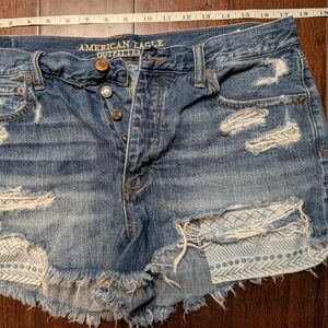 American Eagle Outfitters Ripped Blue Jean Shorts